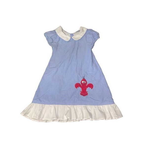 Ollie & Bess size 5 blue gingham crawfish dress - Picture 1 of 5